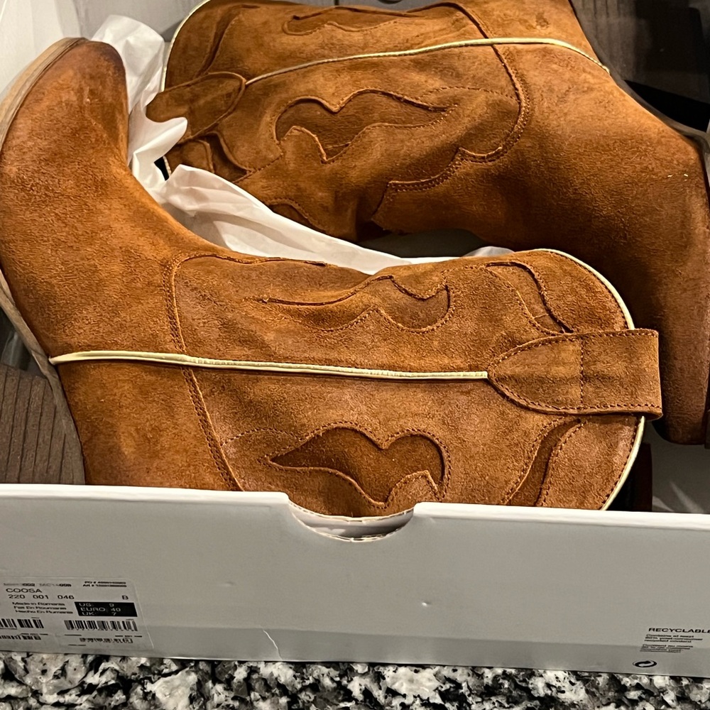 Aldo Tan Western Ankle Boots